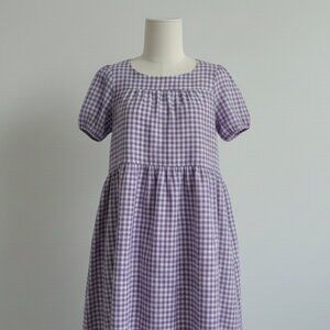 NEW Compania Purple Gingham Ruffle Dress